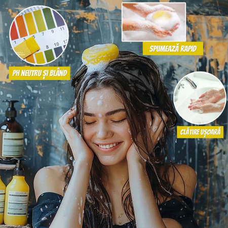 SAMPON SOLID PREMIUM CU GHIMBIR CONTRA CADERII PARULUI, MATRETII SI PARULUI GRAS, EFECT REGENERATOR, 100% NATURAL, NOVA KISS® [3]