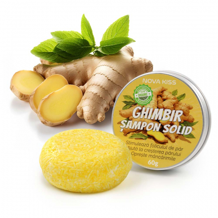 PAR - SAMPON SOLID PREMIUM CU GHIMBIR CONTRA CADERII PARULUI, MATRETII SI PARULUI GRAS, EFECT REGENERATOR, 100% NATURAL, NOVA KISS®