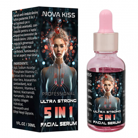 TEN - SER FACIAL PROFESIONAL ULTRA PUTERNIC 5 in 1 CU EFECT ANTI-IMBATRANIRE NOVA KISS®, 30 ml
