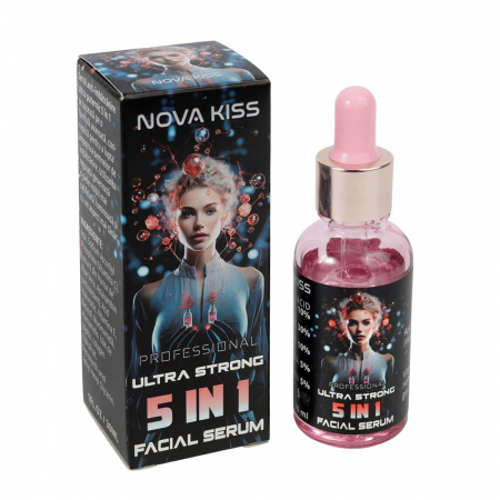 SER FACIAL PROFESIONAL ULTRA PUTERNIC 5 in 1 CU EFECT ANTI-IMBATRANIRE NOVA KISS®, 30 ml [6]