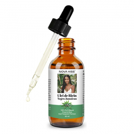 ULEI DE RICIN NEGRU JAMAICAN PREMIUM 100% NATURAL & PUR NOVA KISS® PENTRU CRESTEREA PARULUI, INGRIJIREA PIELII, GENELOR SI SPRANCENLOR, 60 ML [6]