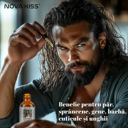 ULEI DE RICIN NEGRU JAMAICAN PREMIUM 100% NATURAL & PUR NOVA KISS® PENTRU CRESTEREA PARULUI, INGRIJIREA PIELII, GENELOR SI SPRANCENLOR, 60 ML [7]