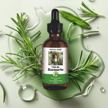 ULEI DE ROZMARIN PREMIUM 100% NATURAL & PUR NOVA KISS® PENTRU CRESTEREA PARULUI SI INGRIJIREA PIELII, 60 ML [1]
