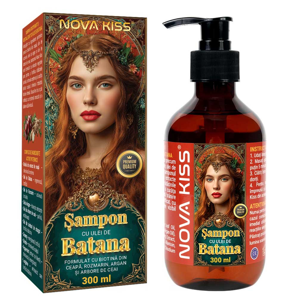 Sampon cu Ulei de Batana NOVA KISS  pentru Cresterea si Regenerarea Parului, 300 ml