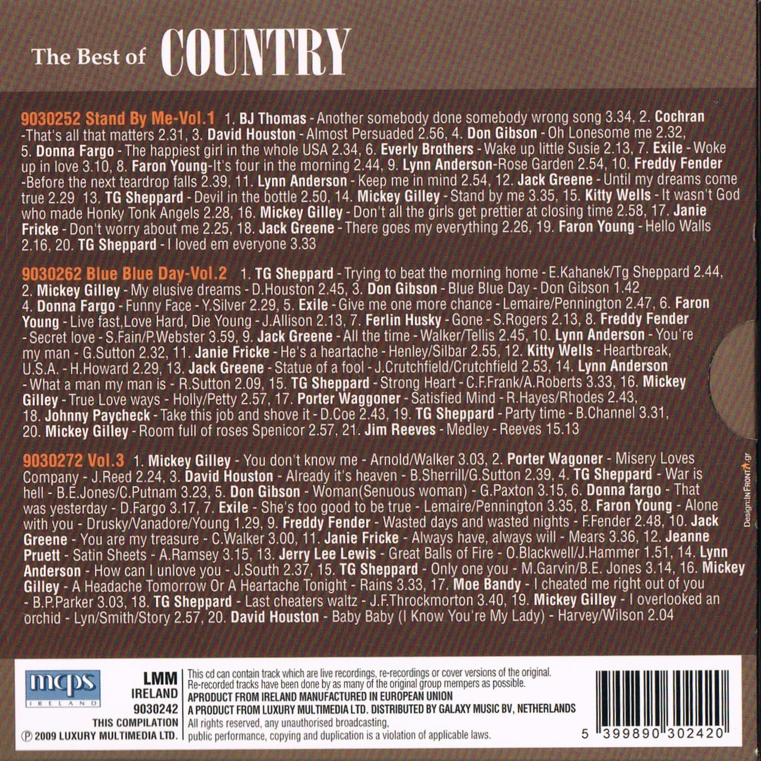 CD - Various Artists - The best of country music - 3CD