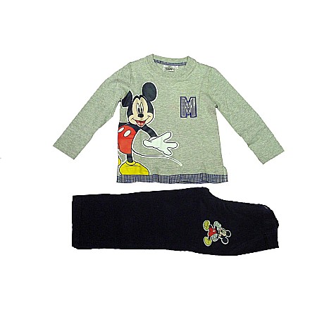Imbracaminte & Accesorii Copii - Set tricou cu maneci lungi si pantaloni lungi, Disney Mickey Mouse, Bleumarin, 6 ani