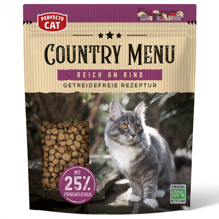 Hrana uscata pentru pisici Perfecto Cat, Country Menu vita, 500g