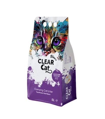 Asternut igienic pentru pisici Clear Cat Blanco, Bentonita, Lavanda, 5L