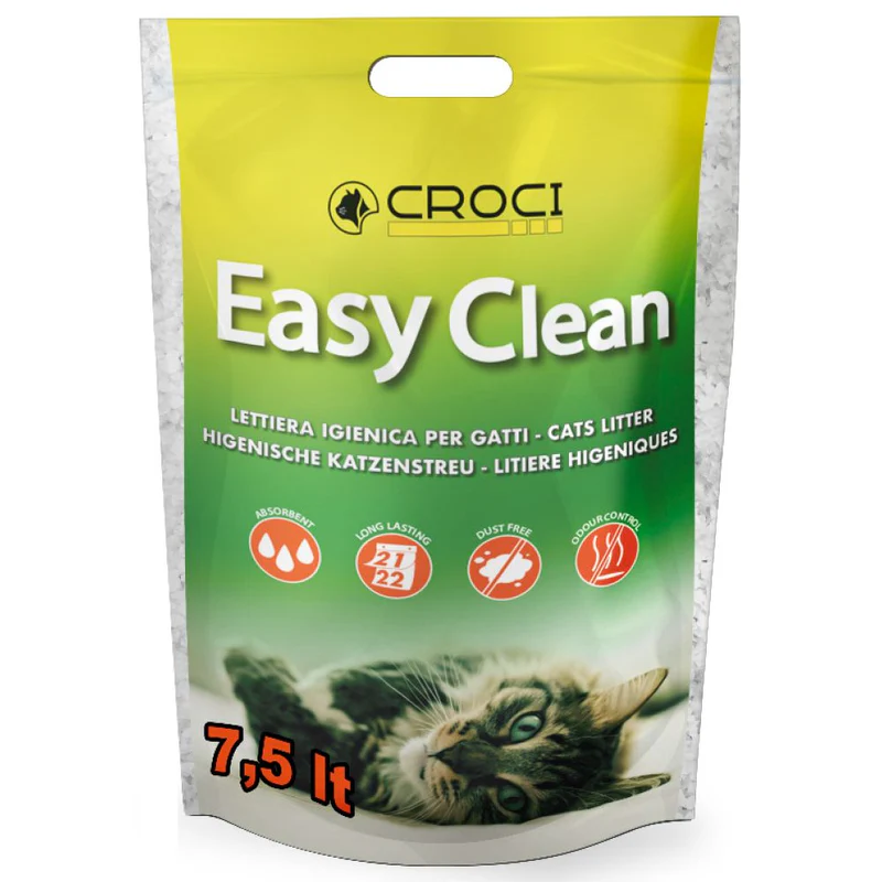 Asternut igienic pentru pisici Croci Easy Clean, Silicat, 7.5 L