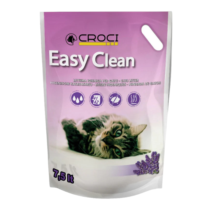 Asternut igienic pentru pisici Croci Easy Clean, Silicat, Lavanda, 7.5L [1]