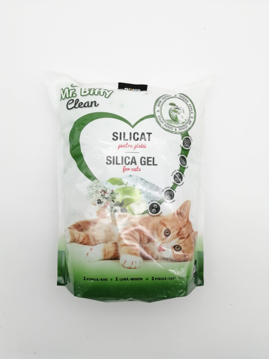 Asternut igienic pentru pisici Mr. Biffy, Silicat, Mar verde, 3.6L [2]