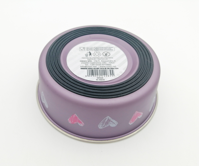 Castron metalic pentru caini Croci Roxy Satin, 450 ml, mov [2]