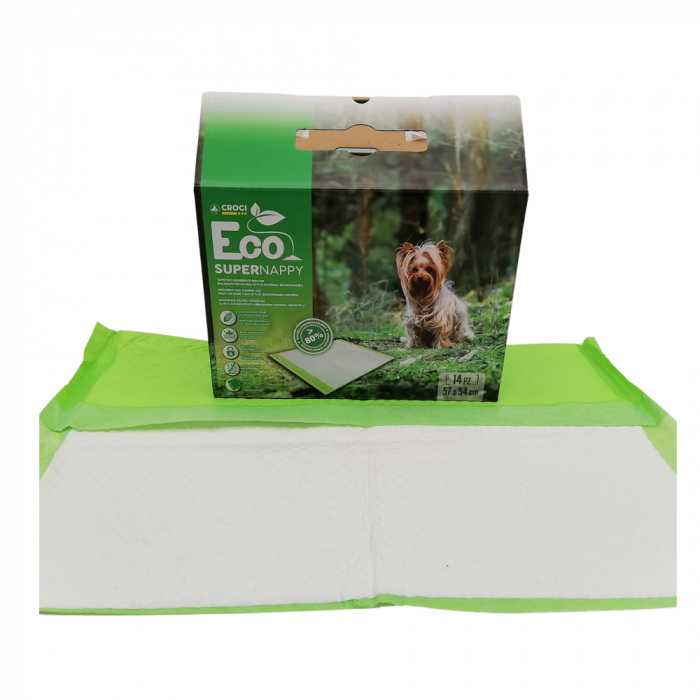 Covorase absorbante pentru caini Croci Super Nappy Eco, 57 x 54 cm, 14 bucati [2]