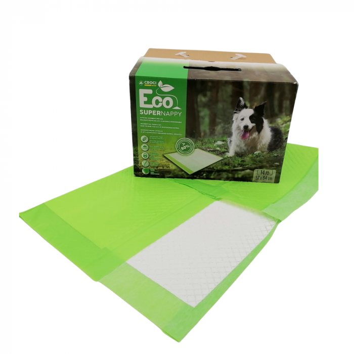 Covorase absorbante pentru caini Croci Super Nappy Eco, 84 x 57 cm, 14 bucati [3]