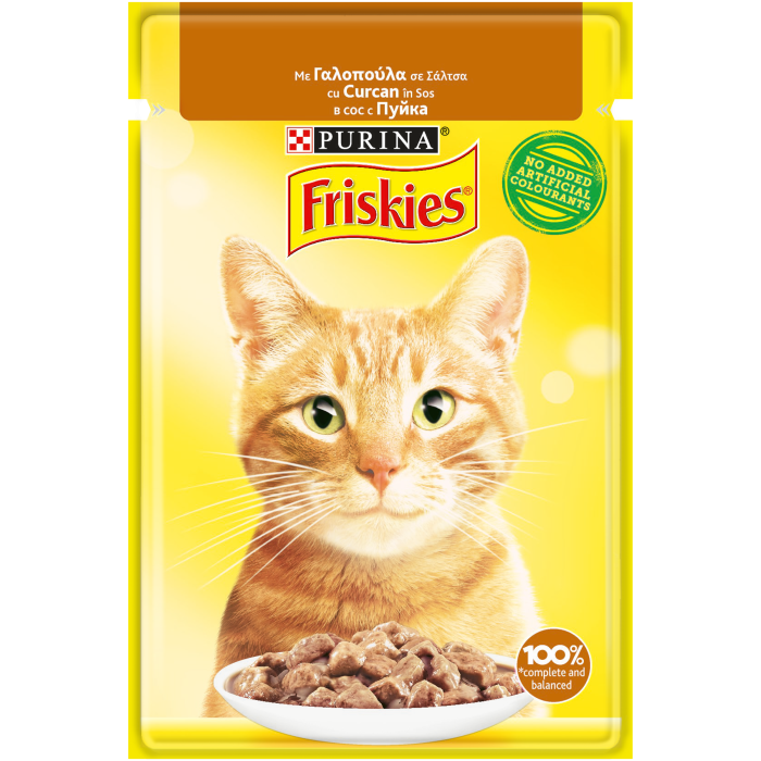 FRISKIES Adult cu Curcan in Sos, hrana umeda pentru pisici, 85 g