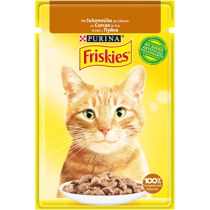 Hrana umeda pentru pisici Purina Friskies Adult, Curcan in sos, 85g