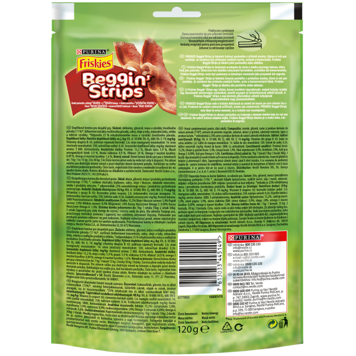 Recompense pentru caini Friskies Beggin' Strips, Vita, 120g [2]