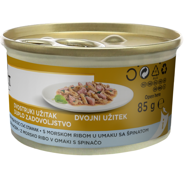 Hrana umeda pentru pisici Purina Gourmet Gold Double Pleasure, Peste oceanic si spanac in sos, 12 x 85g [2]