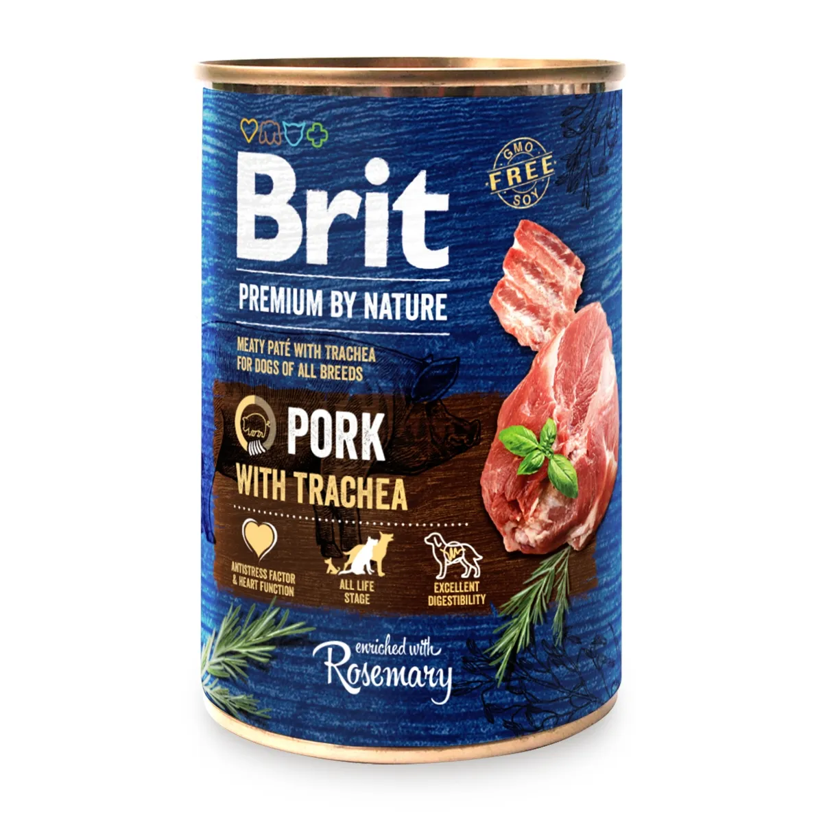 Hrana umeda pentru caini Brit Premium By Nature, Porc si trahee, (pate), 6 x 800g