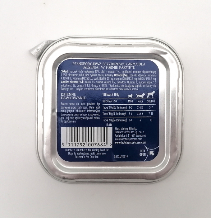 Hrana umeda pentru caini Butcher’s Junior, Pui, 150g [2]