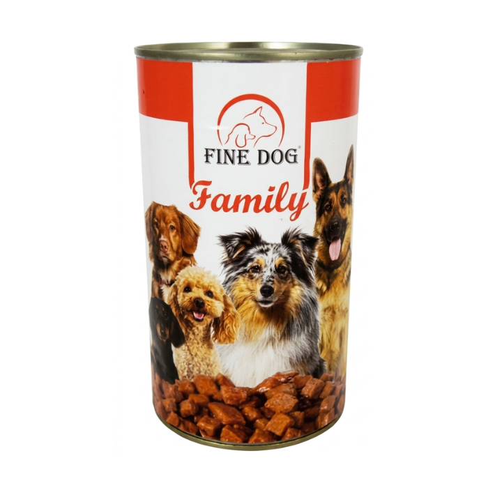 Hrana umeda pentru caini Fine Dog Family, cu Vita, 1240g