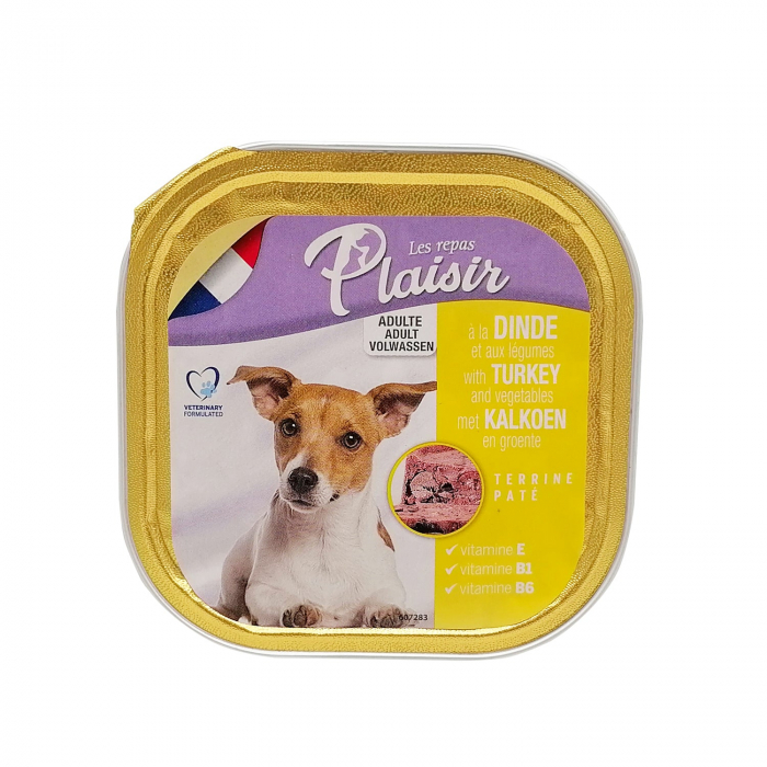 Hrana umeda pentru caini Plaisir, Curcan, 300g