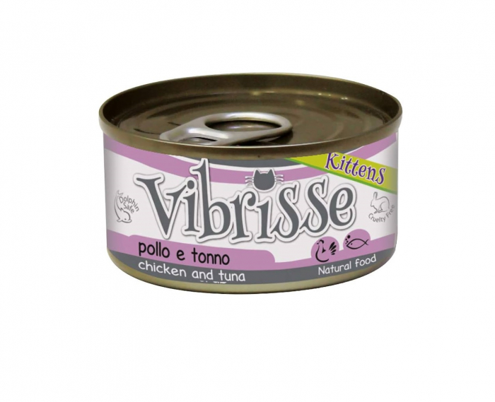 Hrana umeda pentru pisici Croci Vibrisse Kitten, pui si ton, 70g