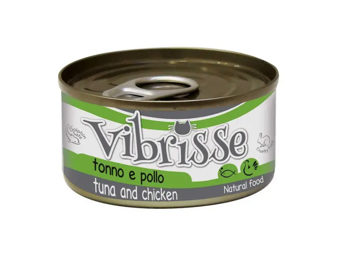 Hrana umeda pentru pisici Croci Vibrisse Natural, Ton si pui, 70g