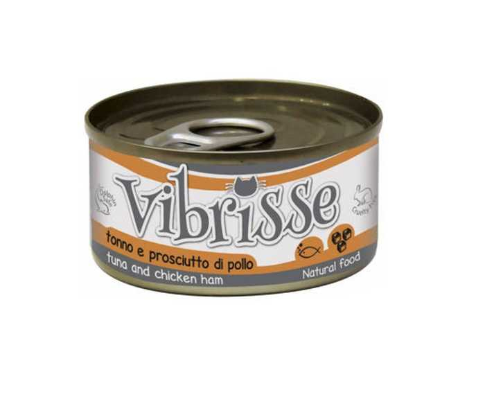 Hrana umeda pentru pisici Croci Vibrisse Natural, Ton si sunca de pui in aspic, 70g