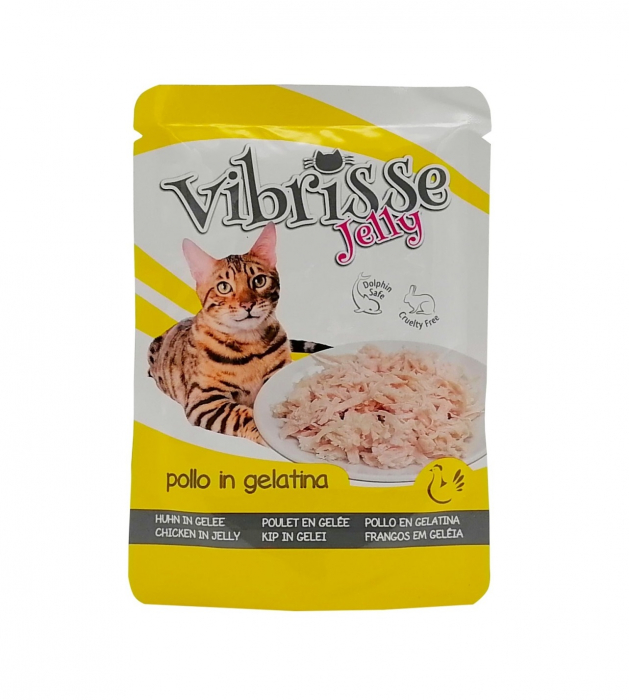 Hrana umeda pentru pisici Croci Vibrisse, Pui in aspic, 70g