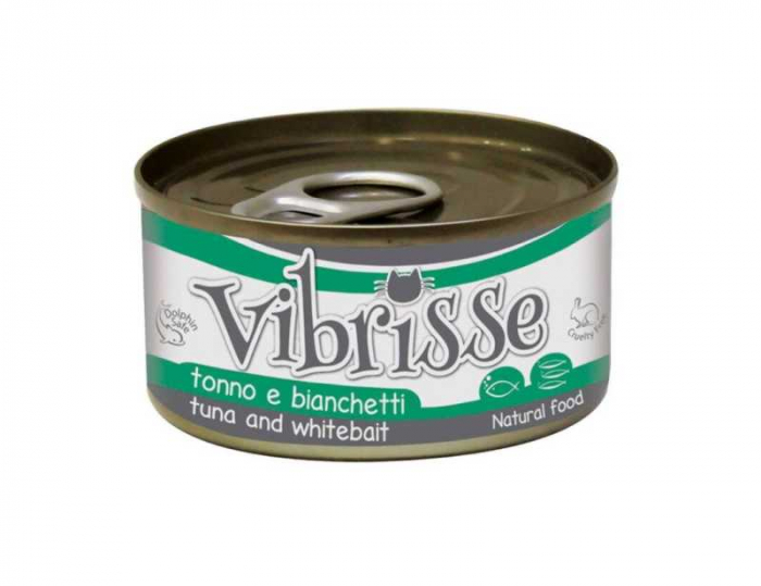 Hrana umeda pentru pisici Croci Vibrisse Natural, Ton si peste alb, 70g