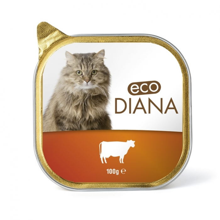 Hrana umeda pentru pisici Eco Diana, Vita, 12 x 100g [2]