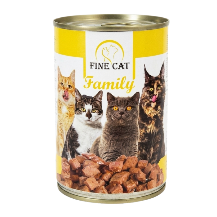 Hrana umeda pentru pisici Fine Cat Family, cu Pasare, 415g