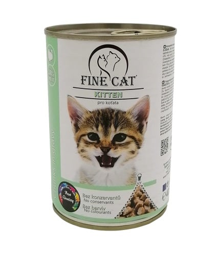 Hrana umeda pentru pisici Fine Cat Kitten, Curcan, 415g