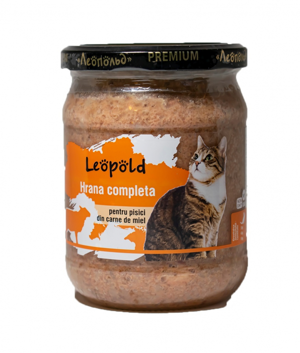 Hrana umeda pentru pisici Leopold, Miel, 6 x 460g
