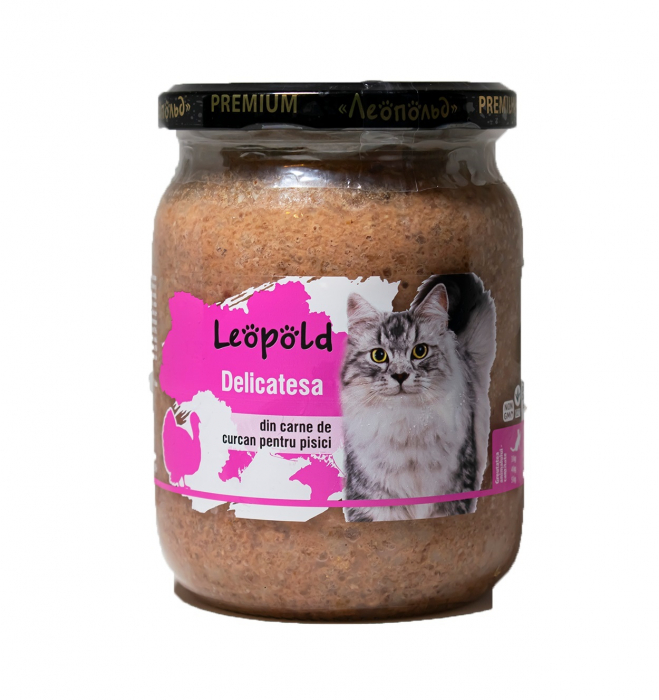 Hrana umeda pentru pisici Leopold, Curcan, 6 x 460g