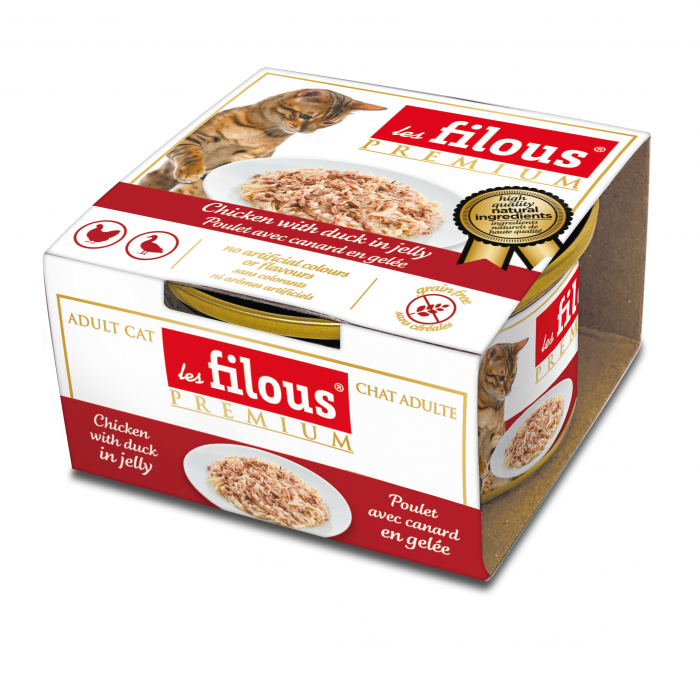 Hrana umeda pentru pisici Les Filous, File de pui cu rata in jeleu, 85g [2]