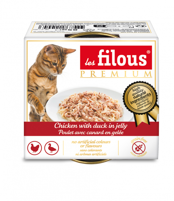 Hrana umeda pentru pisici Les Filous, File de pui cu rata in jeleu, 85g [3]