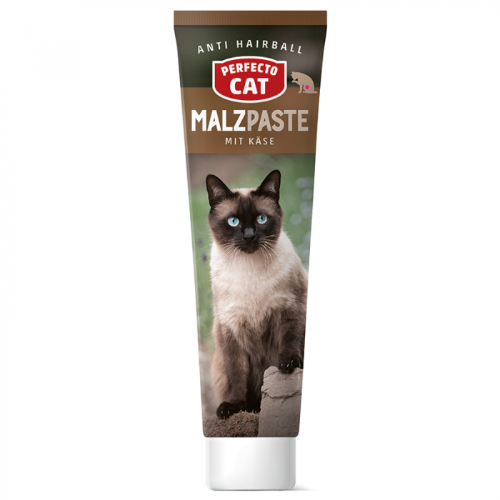 Hrana umeda pentru pisici Perfecto Cat, Crema de malt cu branza, 100g