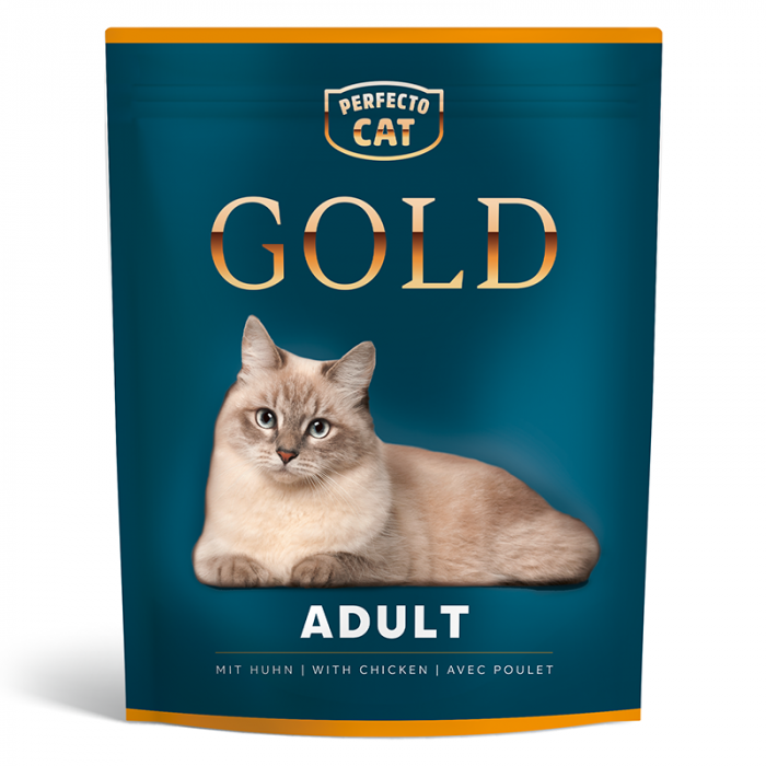 Hrana umeda pentru pisici Perfecto Cat Gold, Adult, pui, 800g