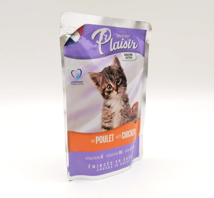 Hrana umeda pentru pisici, Plaisir, Kitten, cu pui, 100 g [2]