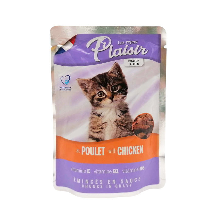 Hrana umeda pentru pisici, Plaisir, Kitten, cu pui, 100 g [1]