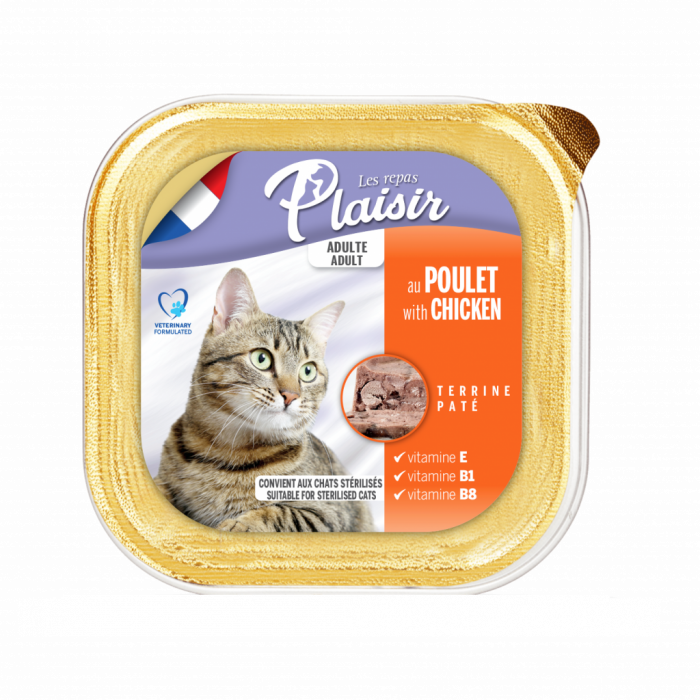 Hrana umeda pentru pisici Plaisir, Pui, 100g