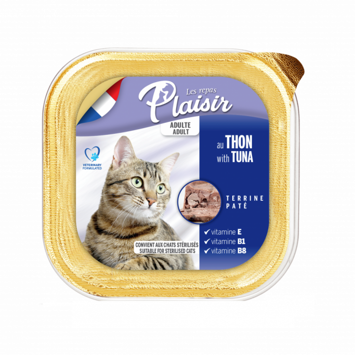 Hrana umeda pentru pisici Plaisir, Ton, 32 x 100g