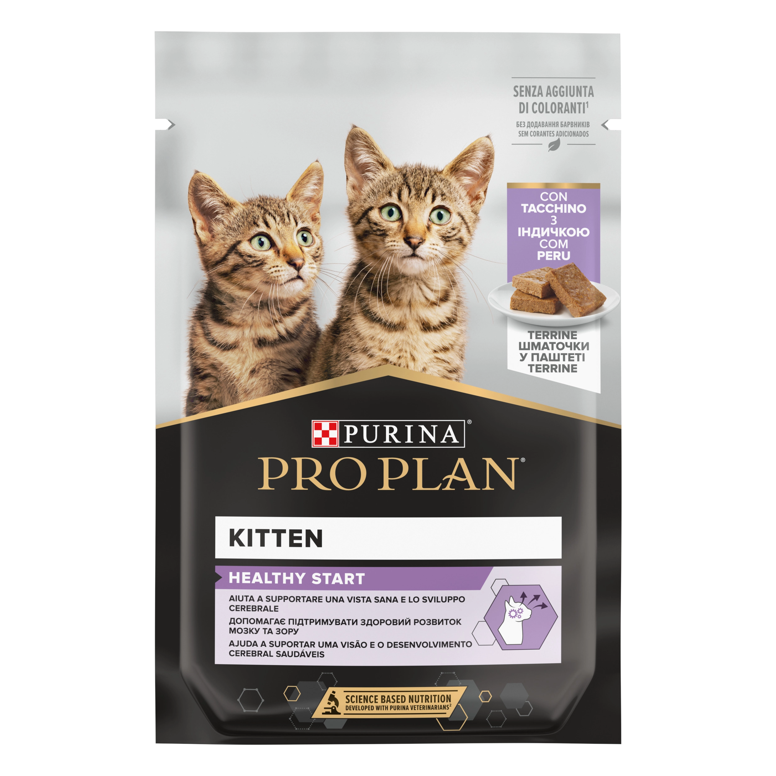 Hrana umeda pentru pisici Purina Pro Plan Kitten Healthy Start, Curcan, 85g