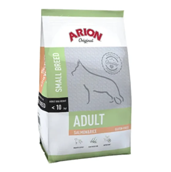 Hrana uscata pentru caini Arion Adult Small Breed, Somon si orez, 7.5kg