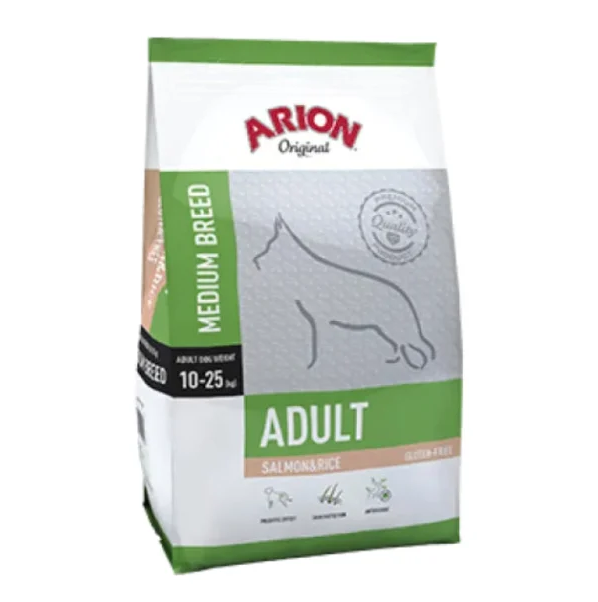 Hrana uscata pentru caini Arion Original Adult Medium, Somon si orez, 12kg