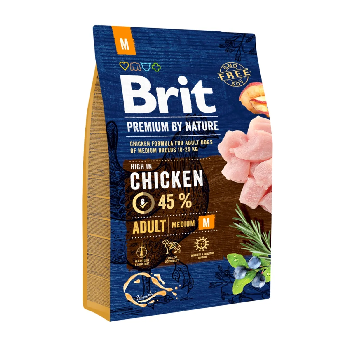 Hrana uscata pentru caini Brit Premium, Adult M, Pui, 3Kg