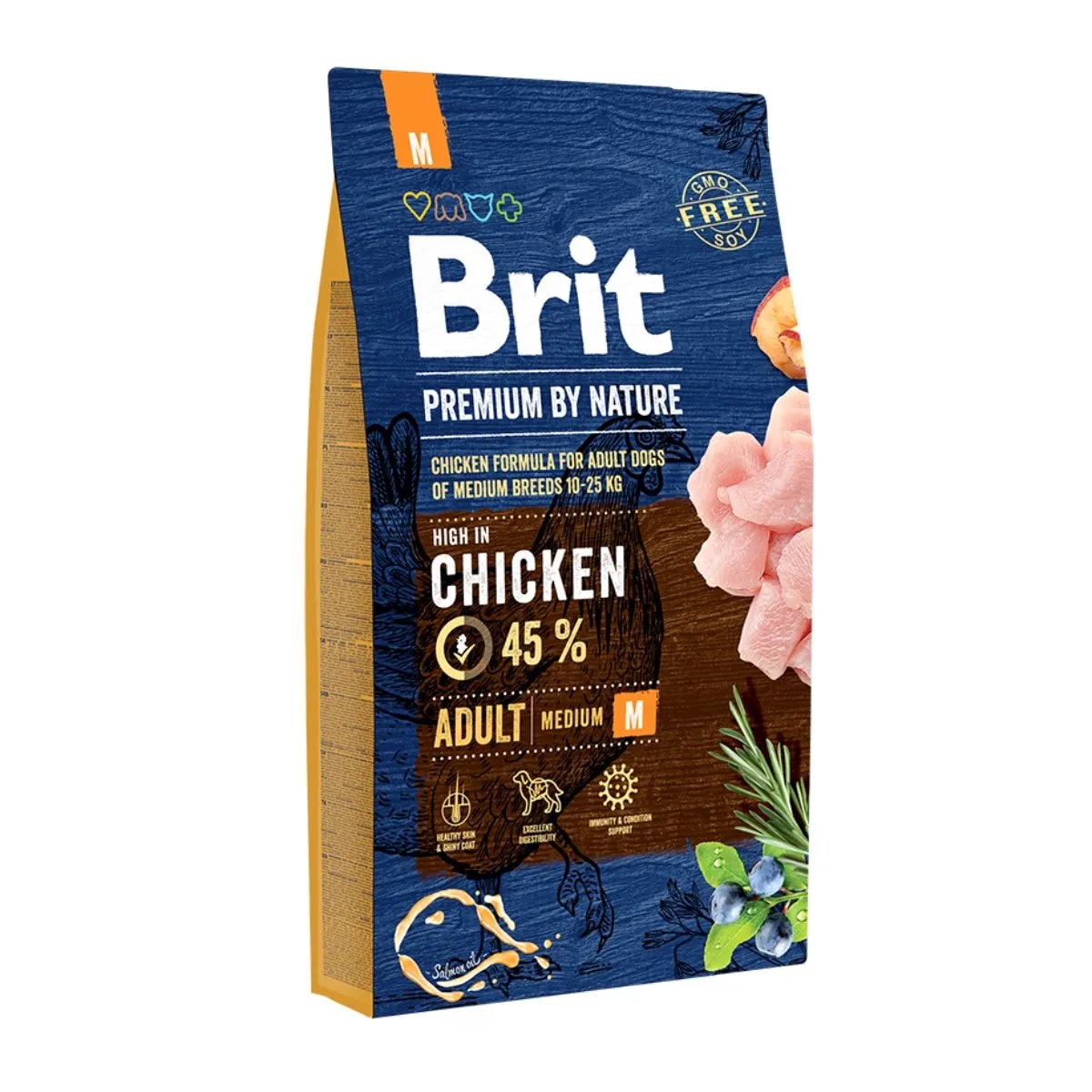 Hrana uscata pentru caini Brit Premium, Adult M, Pui, 8Kg