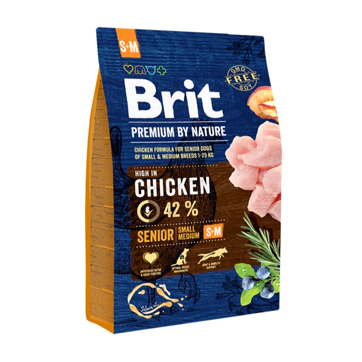 Hrana uscata pentru caini Brit Premium, Senior SM, 3Kg